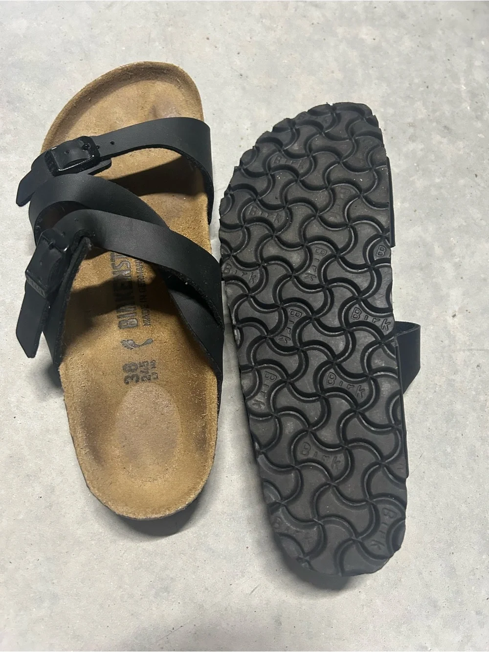 Birkenstock Black Dual-Buckle Footbed Sandals